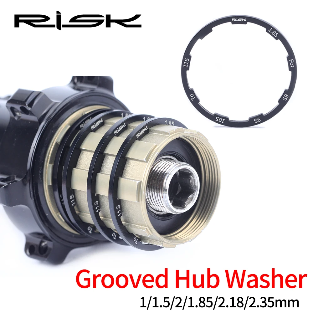 RISK Bicycle Grooved Hub Spacers MTB Road Bike Flywheel Gasket Bottom Bracket Freewheel Washer 1/1.5/2/1.85/2.18/2.35mm 10S 11S