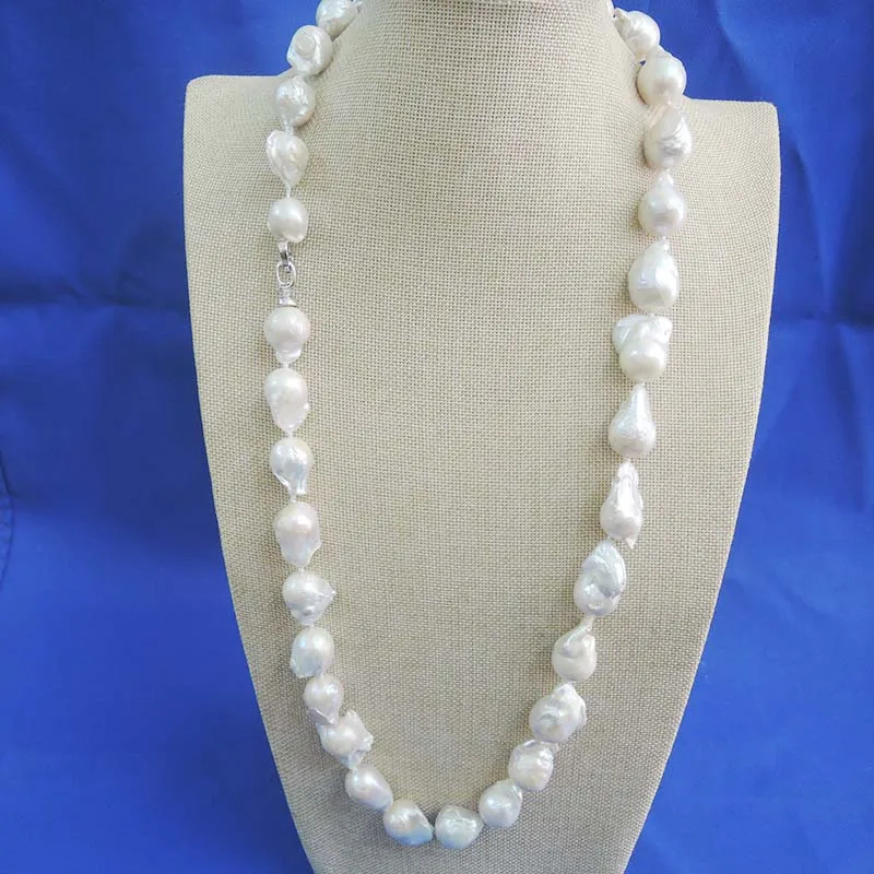 100% NATURE FRESHWATER Baroque PEARL long NECKLACE-big pearls,baroque shape pearl -13 mm-16 mm  length 15-25 mm