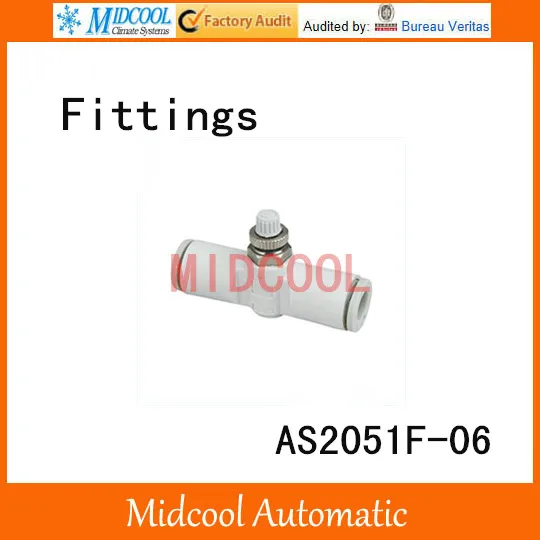 SMC type high quality  AS2051F-06 O.D 6mm Clapboard pipe throttle valve pneumatic components