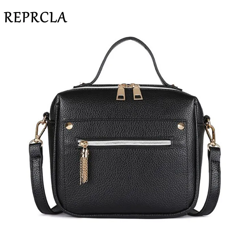 REPRCLA High Quality Tassel Women Messenger Bags Luxury Handbags Top-handle Bag PU Leather Shoulder Bag Crossbody Women Bag