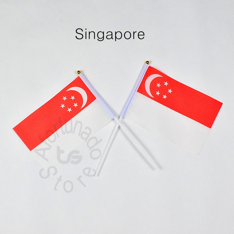 Singapore 14*21cm 10pieces flag  banner  Hand waving Flag National Flag for meet,Parade,party.Hanging,decoration