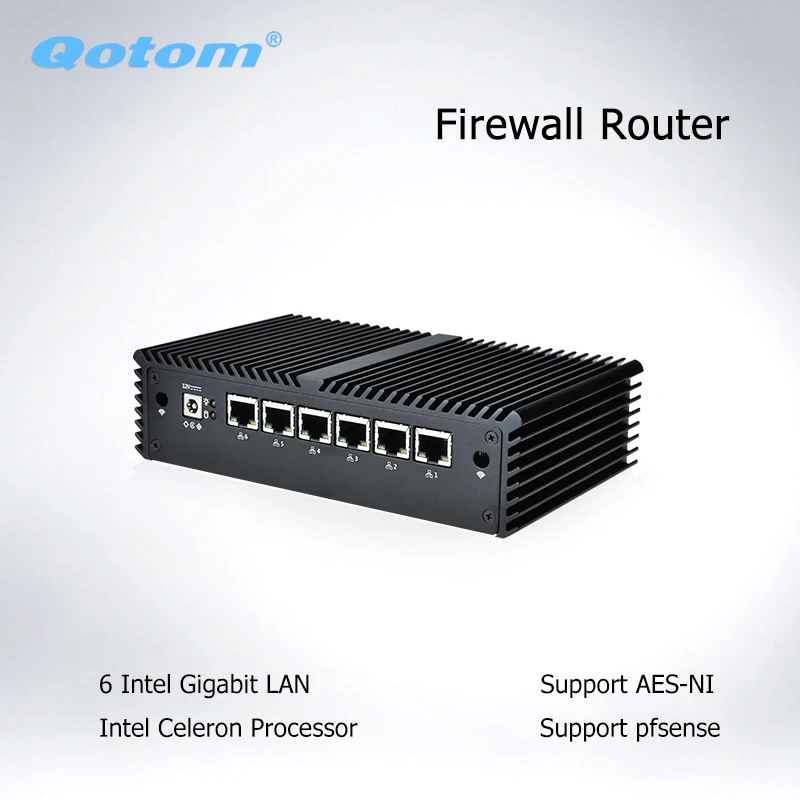 QOTOM Mini PC Core i3 i5 i7 Fanless Computer 6 Gigabit Ethernet AES-NI OPNsense Firewall Ubuntu Sophos Q555G6 Q575G6