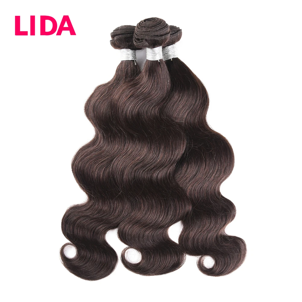 LIDA-extensiones de cabello humano chino ondulado para mujer, cabello humano no Remy, 3 mechones, oferta de cabello Natural