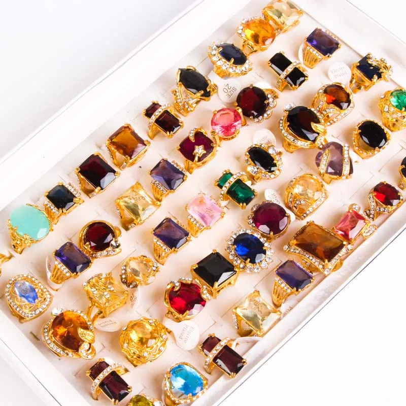 20pcs natural stone vintage alloy quality inlaid colored glass gemstones exquisite bulk batch