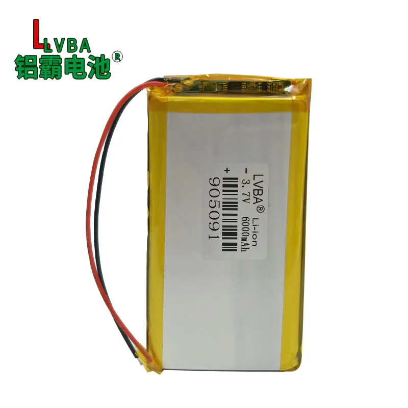 3.7V lithium battery polymer 905090 mobile power battery rechargeable 6000MAH 905091 band board