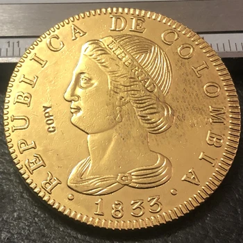 1833 콜롬비아 8 에스쿠도스 (콜롬비아 공화국, 그라나다 공화국) 금화 동전
