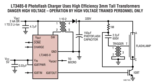 LT3485EDD-0 LT3485EDD-1 LT3485EDD-2 LT3485EDD-3 LT3485 -  Photoflash Capacitor Chargers with Output Voltage Monitor