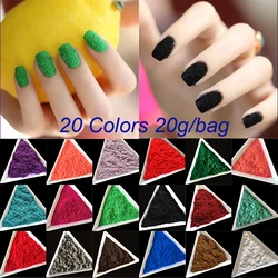 Wholesale 18 Colors 20g/bag Candy Decoration Polish Nail Art DIY Tips Design Velvet Flocking Dust Powder Manicure Velvet Powder