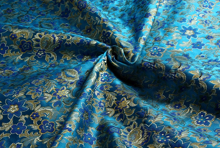 Blue Jacquard damask fabric for patchwork,wedding dress,upholstery sofa home decoration