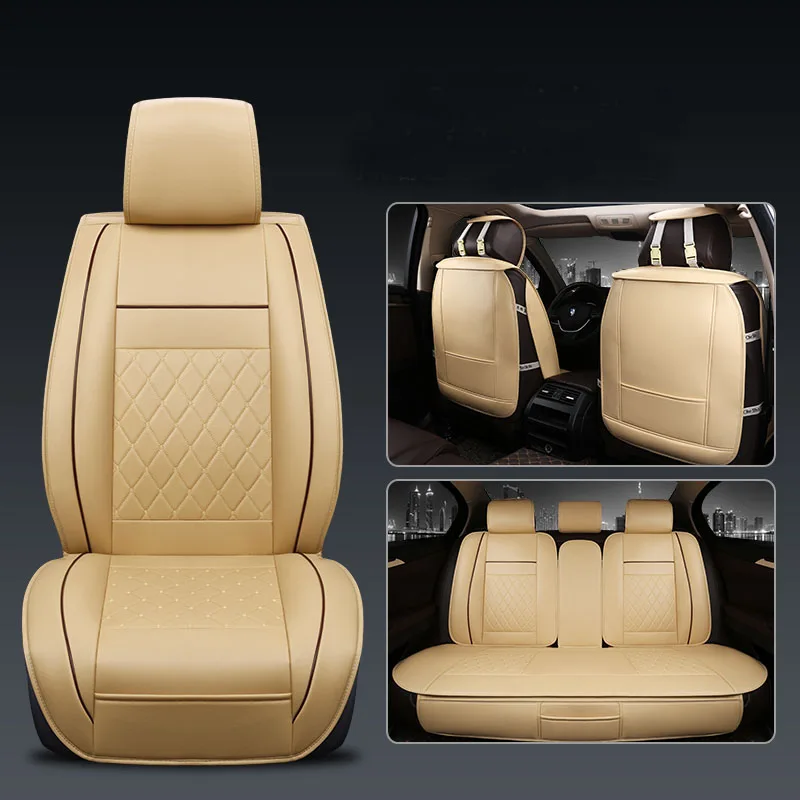 5 Seats Universal Car Seat Cover PU Leather Auto Front Back Rear Seat Cushion Protector Mat Keep Clean For Most Car Car Interior