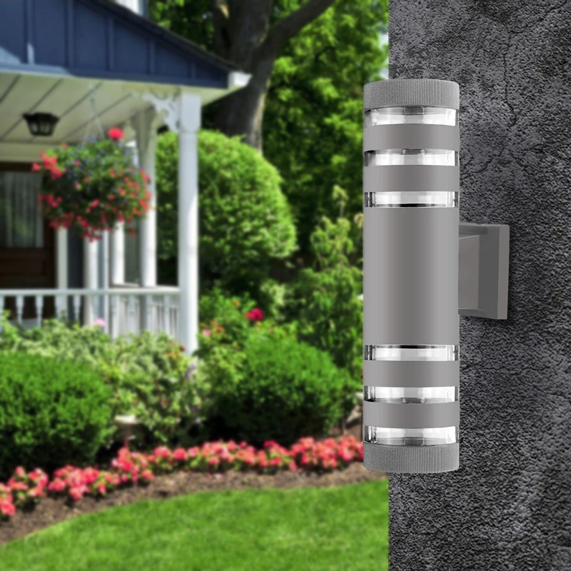 Up Down Aluminum Cylinder LED Wall Light Outdoor Waterproof Modern Style Dual Head E27 Wall Lamp AC85-265V garden Porch light