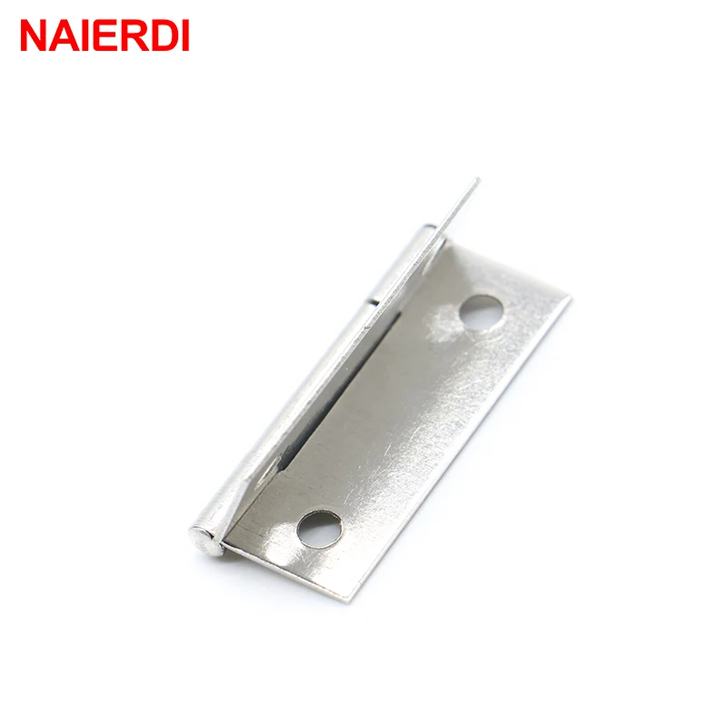 NAIERDI 20pcs Cabinet Hinges 1.5Inch Stainless Steel Mini Drawer Jewelry Box Hinge Silver Door Hinge For Decoration Hardware