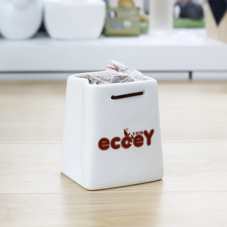 

Factory direct ceramic pots Desktop Storage bag small green potted planting gift ideas customized LOGO