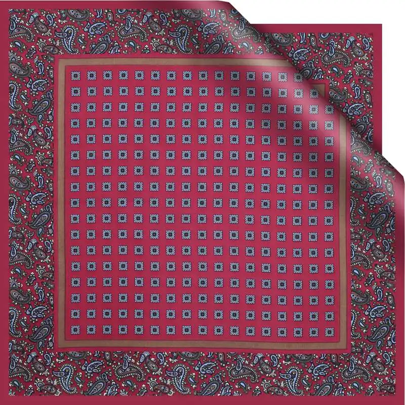 Men\'s Business Suits Pocket Square Handkerchiefs for Wedding Fashion Paisley Print Hankies Mens Pocket Towel 100% Silk Twill