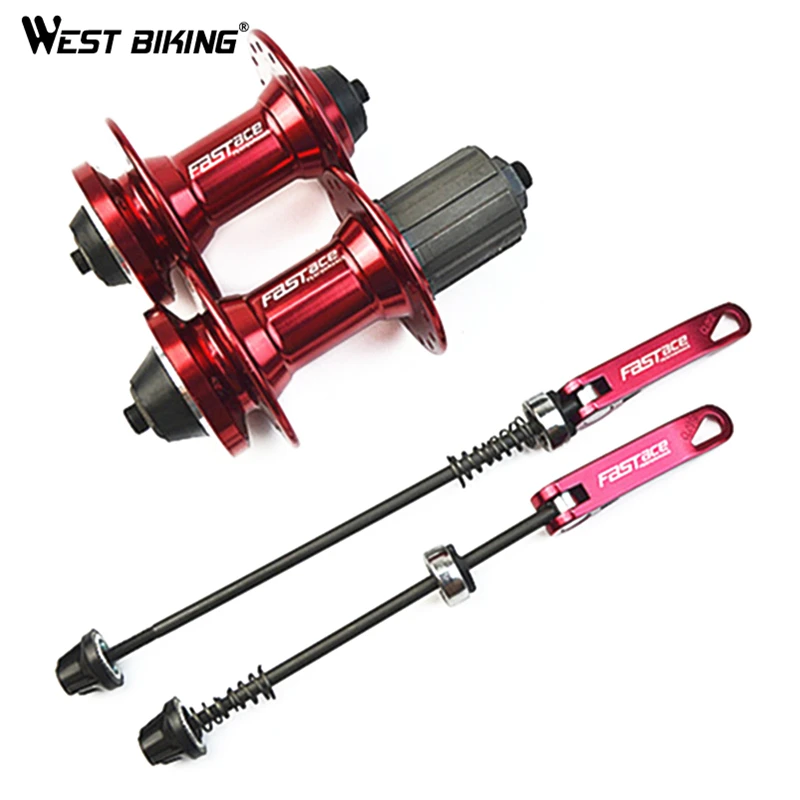 WEST BIKING 1 Pair Front and Rear Mountain Bike Hubs V Brake Disc Universal Hubs Cycling Loose Beads 32-hole Disc Hubs