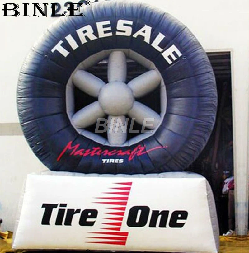 

Promotion display customized outdoor giant inflatable tire balloon tire model with free logo for advertising