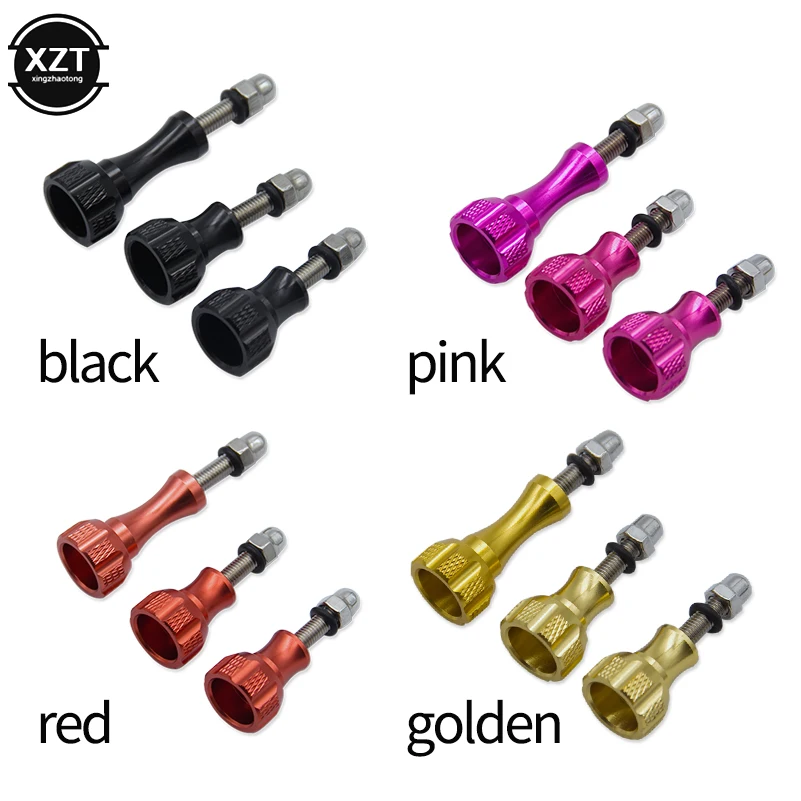 알루미늄 엄지 손잡이 볼트 나사, 삼각대 마운트 캠 액세서리, 고프로 히어로 7 6 5 4 샤오미 Yi 4K Sjcam SJ4000 H9 케이스, 3 개