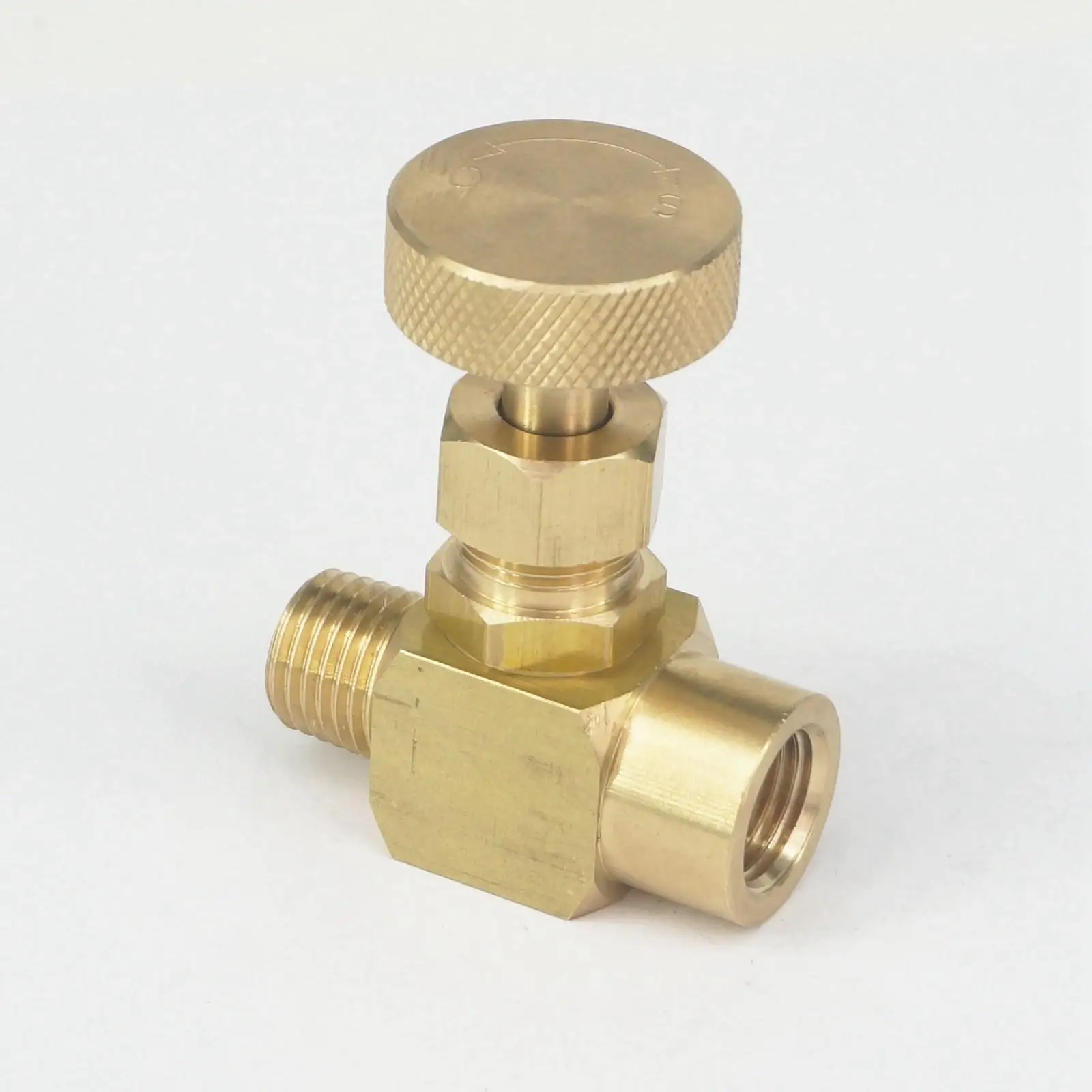 

1/4" NPT Male To Female Brass Needle Valve Flow Control 1000 PSI WOG Plumbing Propane Gauge Water Gas Oil Fuel