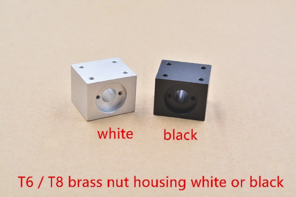 T8 trapezoidal screw nut housing white or black mounting bracket aluminum for T8 screw brass nut engraving machine T8 nut 1pcs