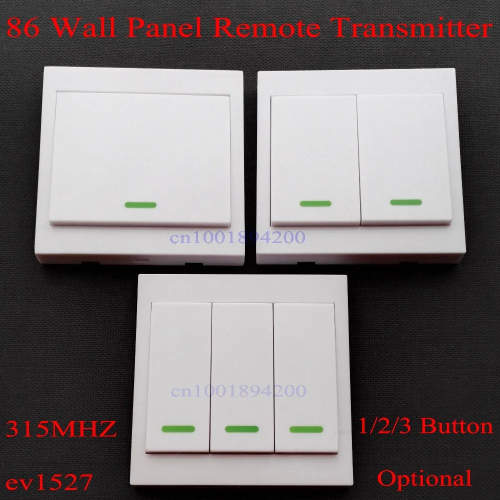 86 Wall Panel Remote Transmitter 1 2 3 Button Sticky RF TX Smart Home Room Hall Living Room Bedroom Wirelss Remote315/433 ev1527