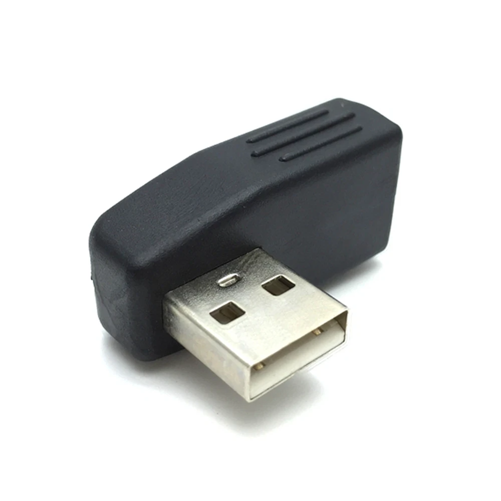Usb2.0 um macho para fêmea 90 graus adaptador preto volta