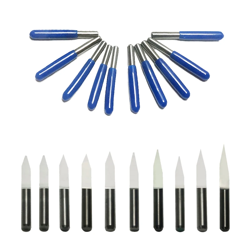 1 Stück 3,175mm 10 20 30 Grad V-Form Flachboden-Messerschneidbits 0,1mm bis 1,0mm Fräser CNC Graviermaschinen-Werkzeuge – Detail 2