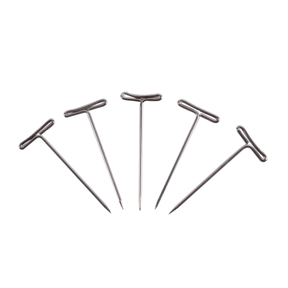 

24Pcs T-PINS (40mm) For Wig On Foam Head Style T Pin Needle Brazilian Indian Mannequin Head Type Sewing Hair Salon