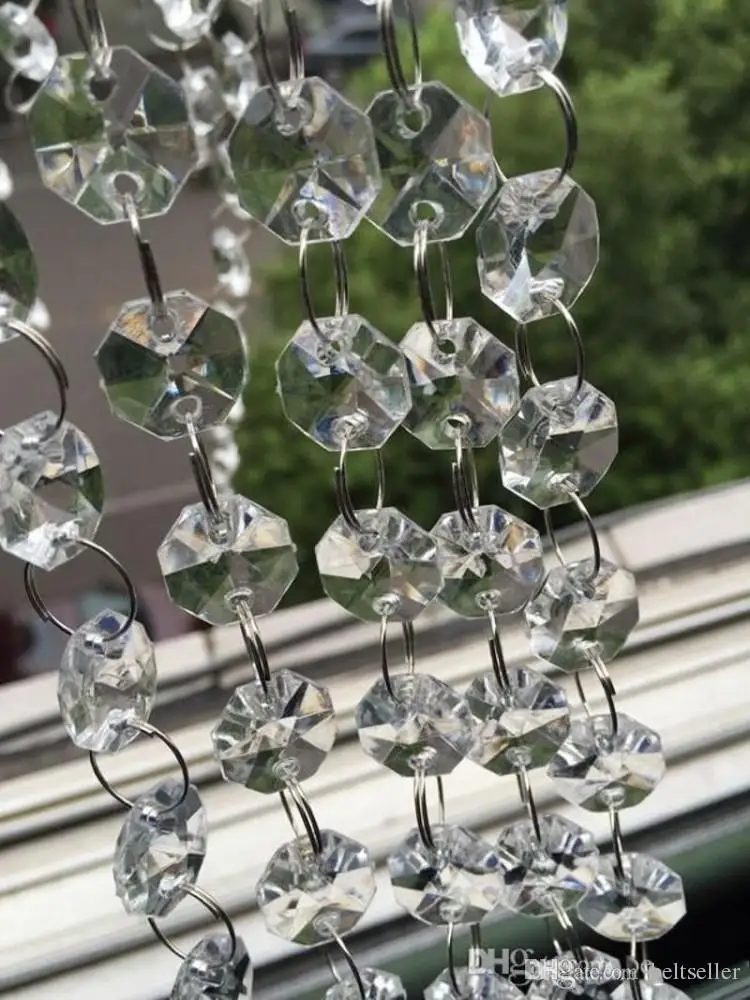 99Feet/lot Crystal Prism Bead Chain Wedding Garland, Christmas Tree Crystal Hung Strands Strung Free Shipping