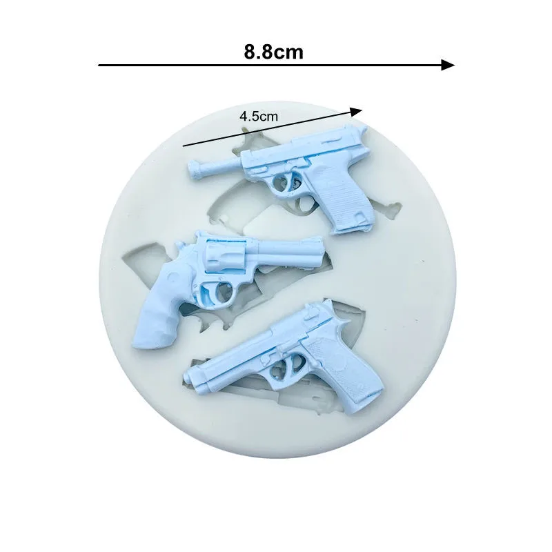 Silicone Mold Gun Handgun shape silicone mold mould sugar craft fondant cake decorating animal mould baking tool