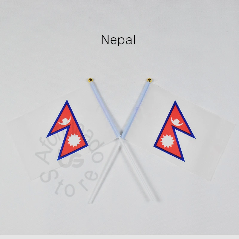 Nepal 14*21cm 10pieces Banner  Hand waving Flag Nepal  National Flag for meet,Parade,party.Hanging,decoration