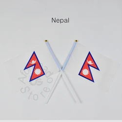 Nepal 14*21cm 10pieces Banner  Hand waving Flag Nepal  National Flag for meet,Parade,party.Hanging,decoration