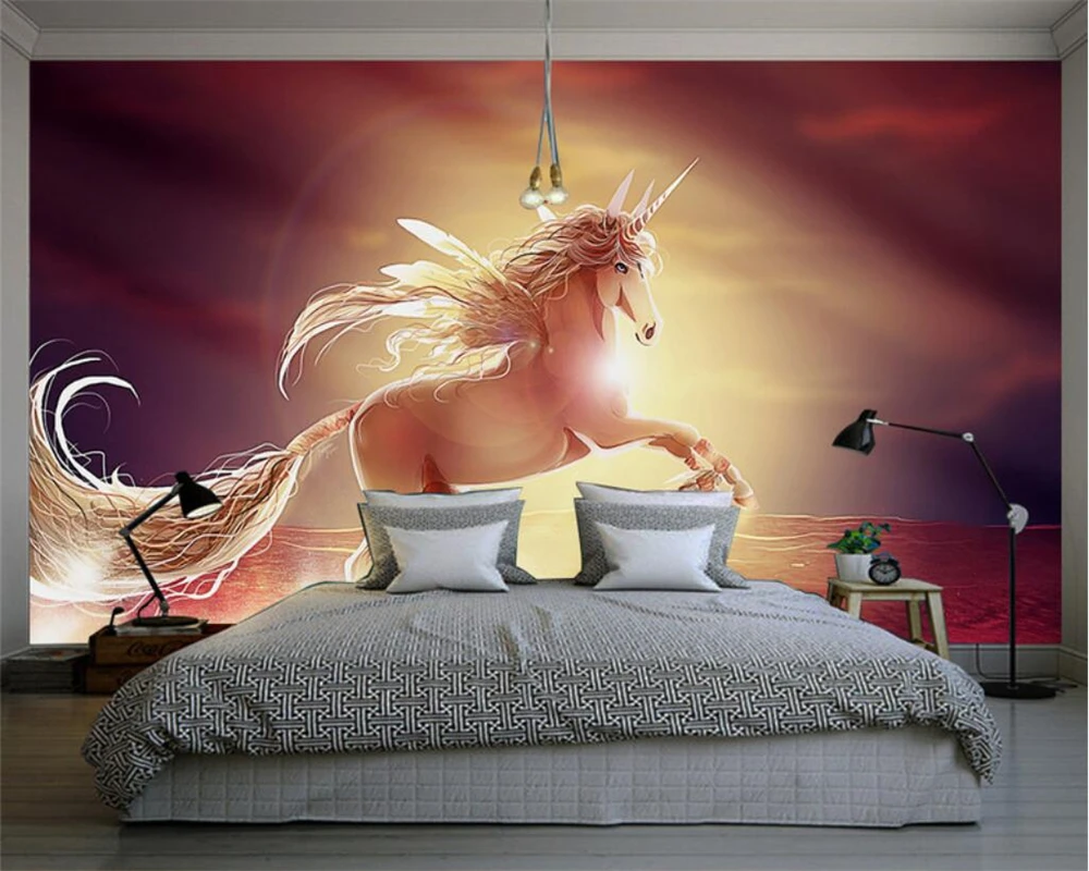 

Beibehang Custom Wallpaper Home Decorative Oil Painting Pegasus Mural Living Room Bedroom Murals 3d wallpaper papel de parede