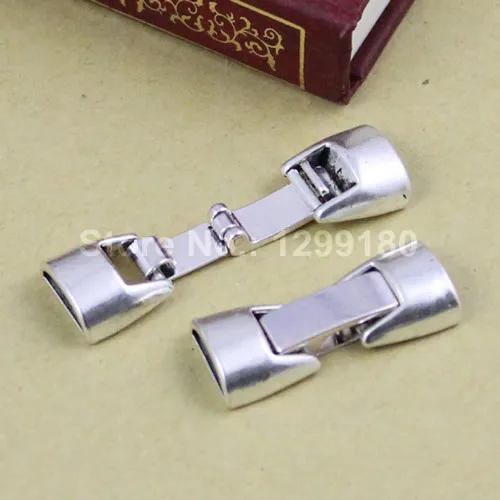 Onebeading Antique Silver Fold Over Lobster Clasp For Necklace Chain DIY Jewelry Accessory Parts 26x11mm Hole:8x3mm 5sets K01135