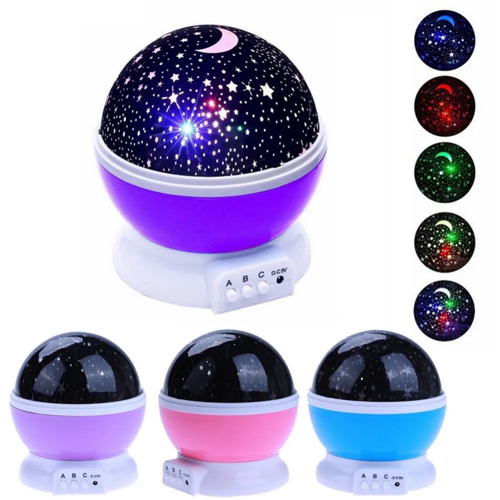 Stars Starry Sky LED Night Galaxy  Projector Moon Lamp Battery USB Bedroom Party Projection Lamp for Children\'s Night Light Gift