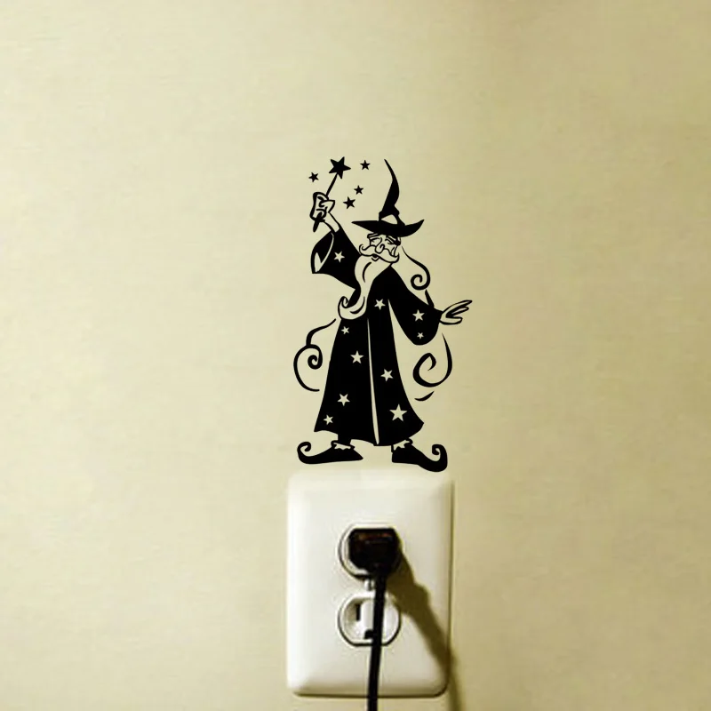 Wizard Magic Merlin Spell Decor Fashion Vinyl Wall Decals Light Switch Stickers 5WS1207