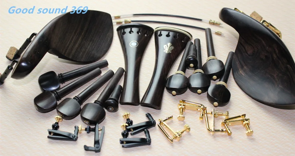 

2set New Ebony Wood 4/4 Violin Accessories Chinrest endpin Tuners