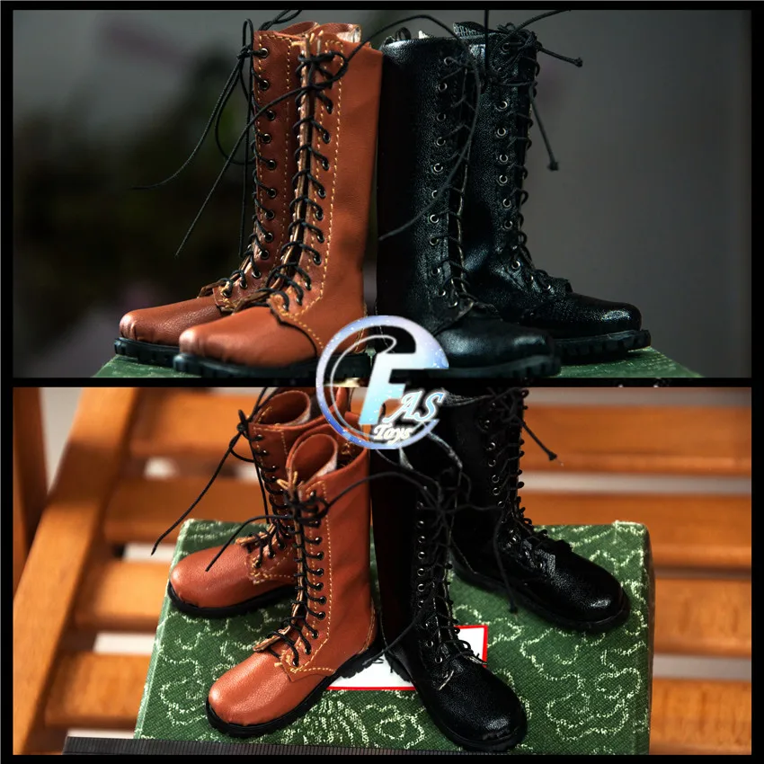 Neue 1/6 Skala Mann Figur Schuhe Lange Stiefel Schuhe Modell Solide Innen mit Füßen für 12 zoll Action Figur Körper spielzeug