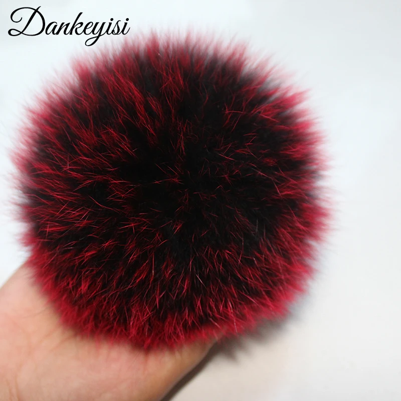 DANKEYISI 15cm Real Fox Fur Pompom Fur Balls Fur Pom Poms For Hats Cap Natural Raccoon Fur Pompon For Scarf Gloves Keychain