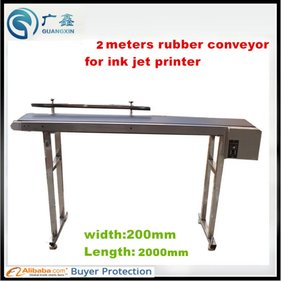 

2017 hot sale China belt conveyor for inkjet printer 200mm*2000mm belt conveyor for inkjet printing machine