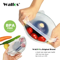 Walfos 1 Stuk Food Grade Houden Voedsel Verse Wrap Herbruikbare Hoge Stretch Silicone Voedsel Wraps Seal Vacuüm Kom Cover Stretch deksels