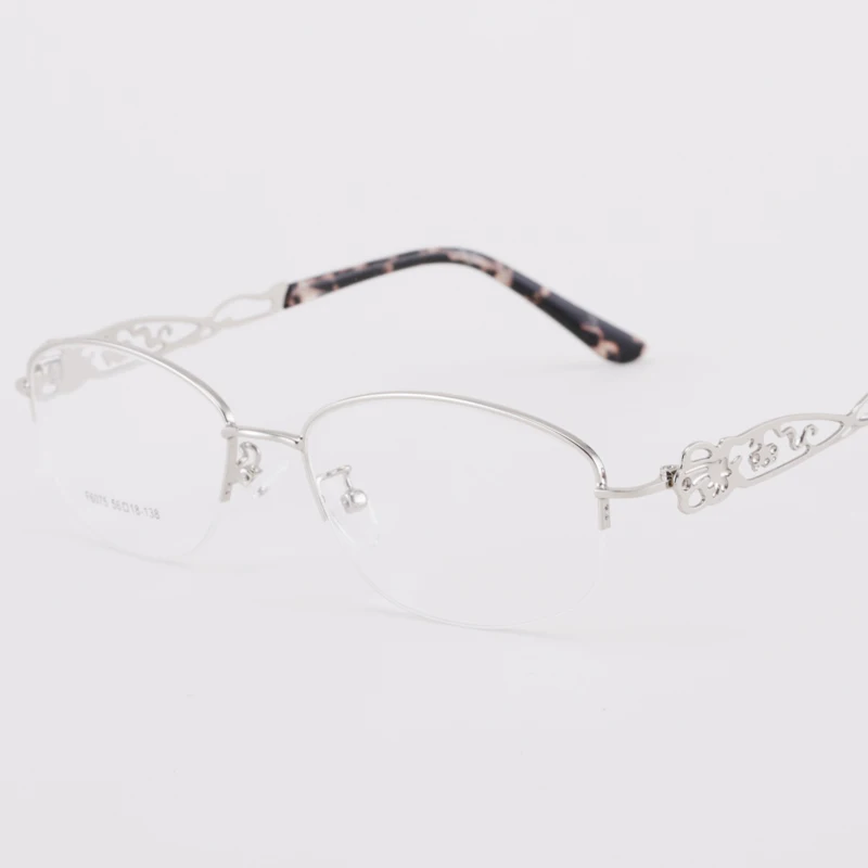 BCLEAR Lady Metal Alloy Hollow Half Rim Glasses Frames For Women Oval Brand Designer Optical Eyeglasses Fashion Eyewear 2019