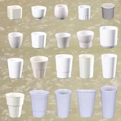 Imitation Porcelain Melamine Dinnerware Straight round Cup Chain Restaurant With Melamine Water Cup A5 Melamine Tableware