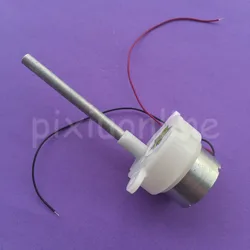J210Y Round White 300 Gear DC Motor Long Blind Hole Shaft fit Solar Energy Low Speed and Mute DIY Motor