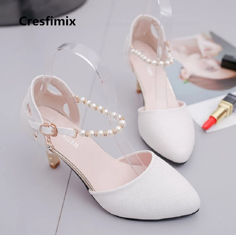 Marlisasa Women Fashion White High Heel Pumps Lady Casual High Quality Pu Leather Golden High Heel Shoes Female Pink Shoes F2435