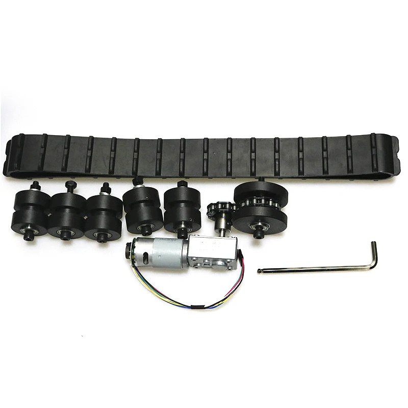 T007 Rubber Track Metal Stainless Steel Load-bearing Wheel Drive Wheel Chain Robot Tank Chassis Kit Large Load