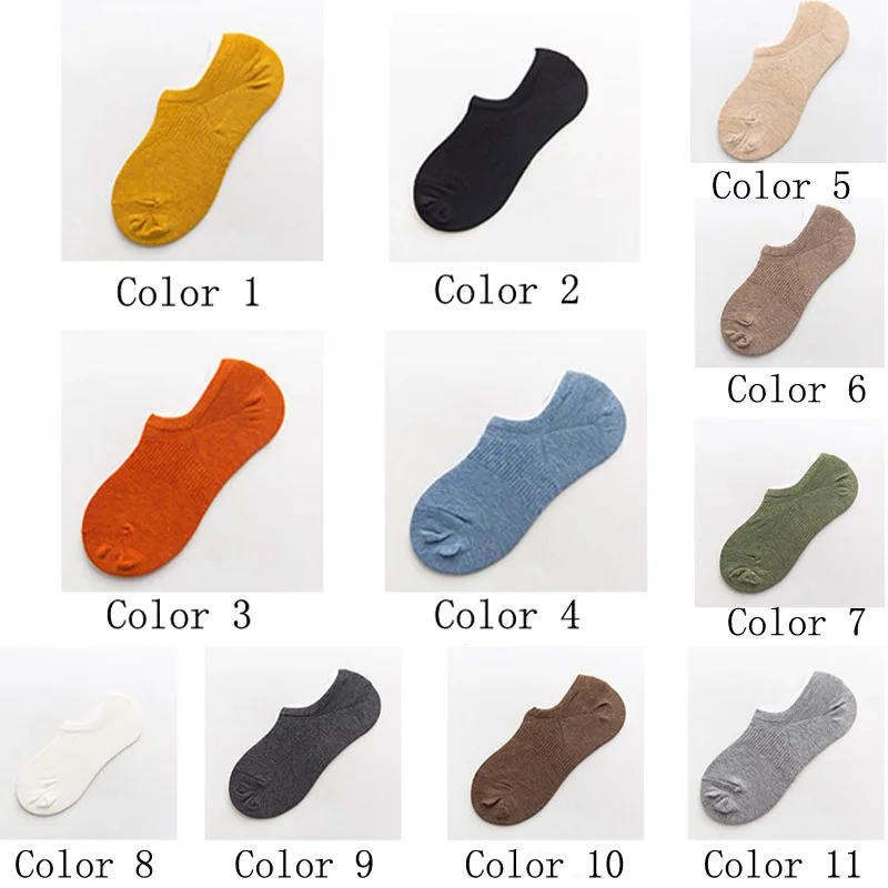 COCOTEKK 5pair/Lot Summer Silicone Combed Cotton Women Socks Candy Colors Retro Invisible Socks Casual Slippers Thin Sox Set
