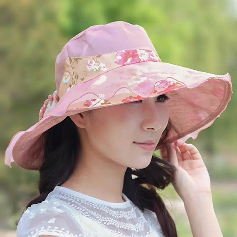 

Hat female summer sunbonnet folding sunscreen anti-uv large brim sun hat beach cap summer hat