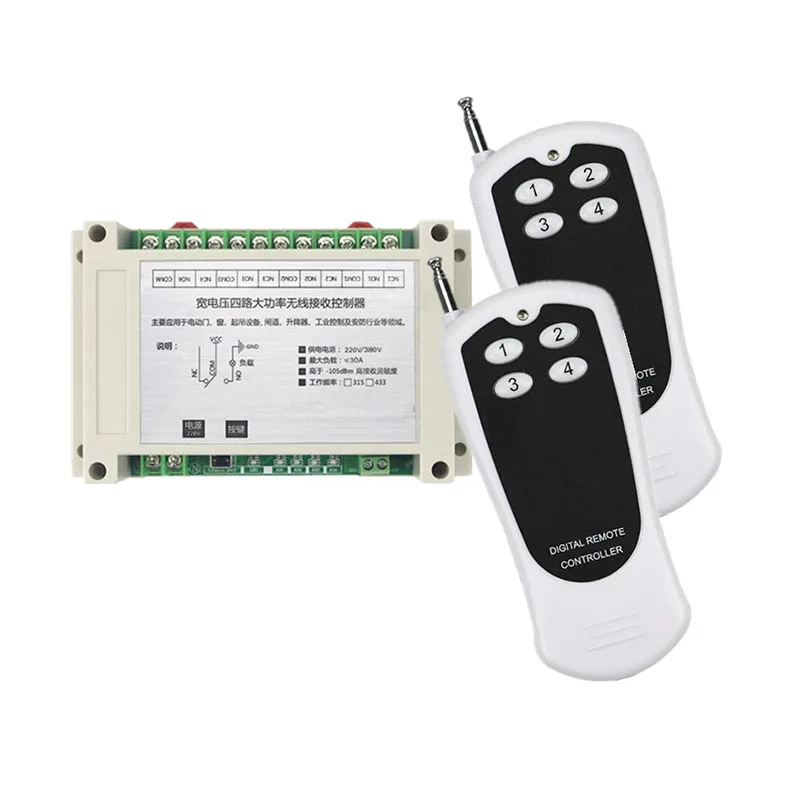 AC220V 380V 30A RF Wireless Remote Control System Radio Wireless Lighting Switch Remote Switch 315MHZ/433MHZ