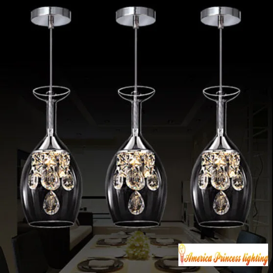 Fashion glass chandelier living room restaurant bar led crystal chandeliers 3 lights/set material: glass transparent, AC110-240V