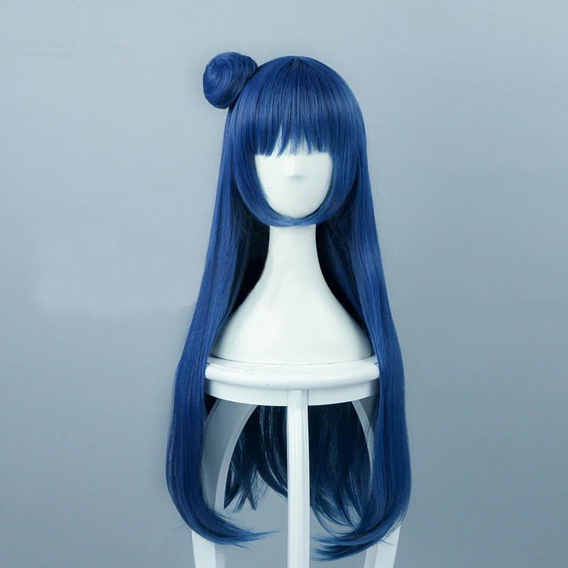 LoveLive!Sunshine!! Love Live Sunshine Yoshiko Tsushima 80cm Mixed Blue Heat Resistant Hair Cosplay Costume Wig + Free Wig Cap